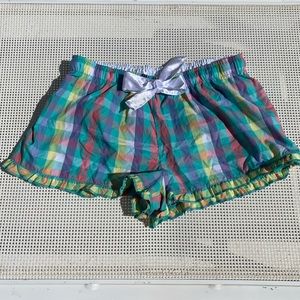 🆕 Plaid Boxer Shorts With Satin Bow & Ruffle Trim